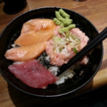 Raw fish and rice bowl!